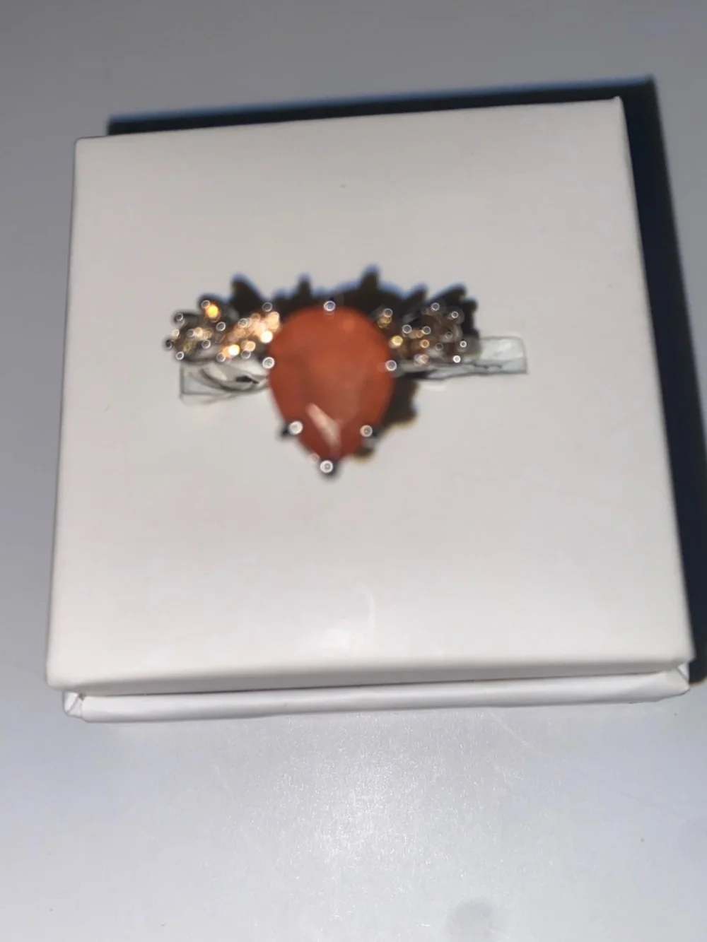 Natural fusion stones are genuine quartz fused with a lab created stone. Size 7